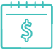 A dollar sign & calendar icon